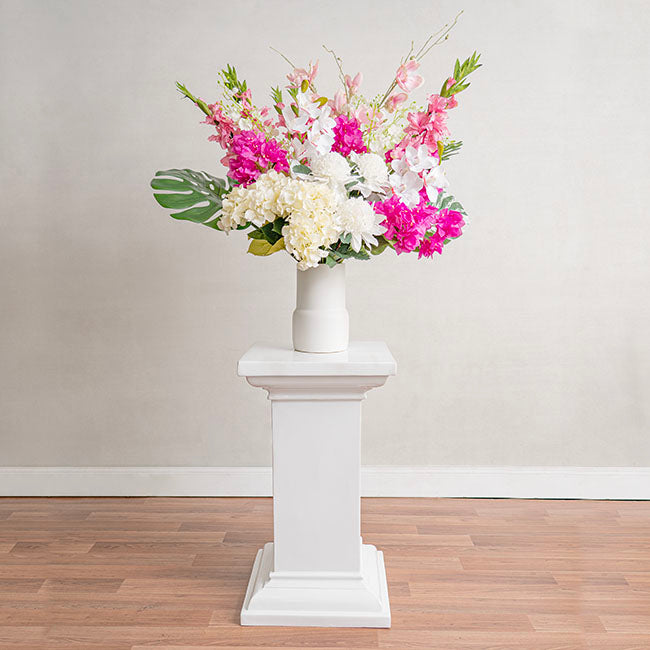 Fibreglass Square Pedestal Gloss White (46x46x83cmH)