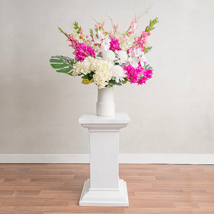 Fibreglass Square Pedestal Gloss White (46x46x83cmH)