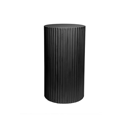 Fibreglass Ripple Plinth Round Matte Black (32cmDx50cmH)