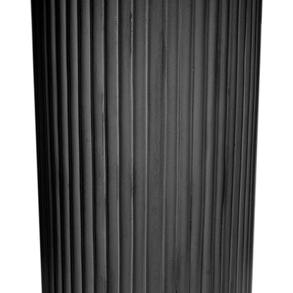 Fibreglass Ripple Plinth Round Matte Black (32cmDx50cmH)
