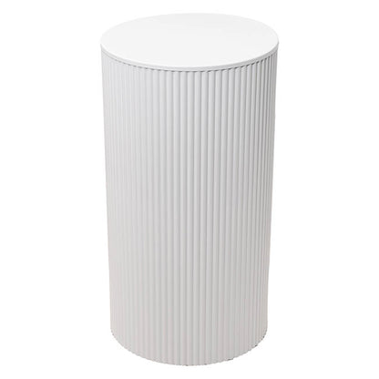 Ripple Plinth Round Metal Set 3 White (60/75/90cmH)