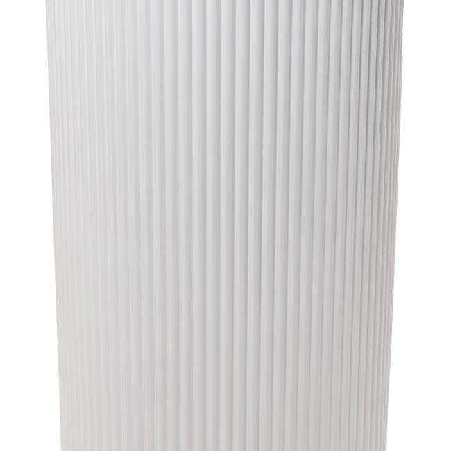 Ripple Plinth Round Metal Set 3 White (60/75/90cmH)