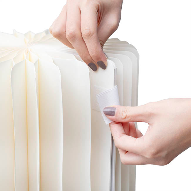 Foldable Paper Round Plinth Set2 Buttercream (30x30cmH&40cmH