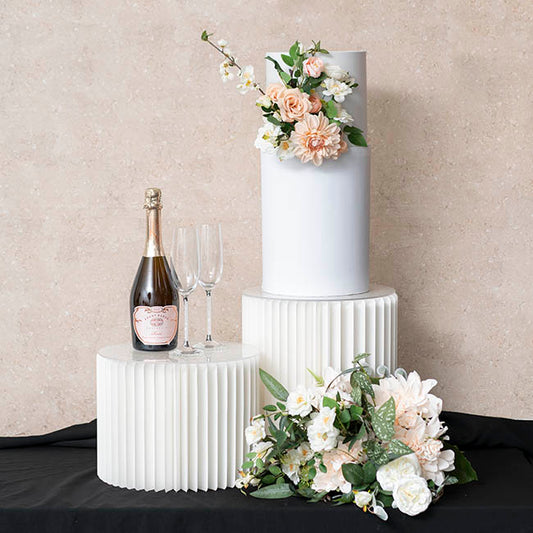 Elite Foldable Paper Riser Set 2 White (31Dx25cmH & 35cmH)