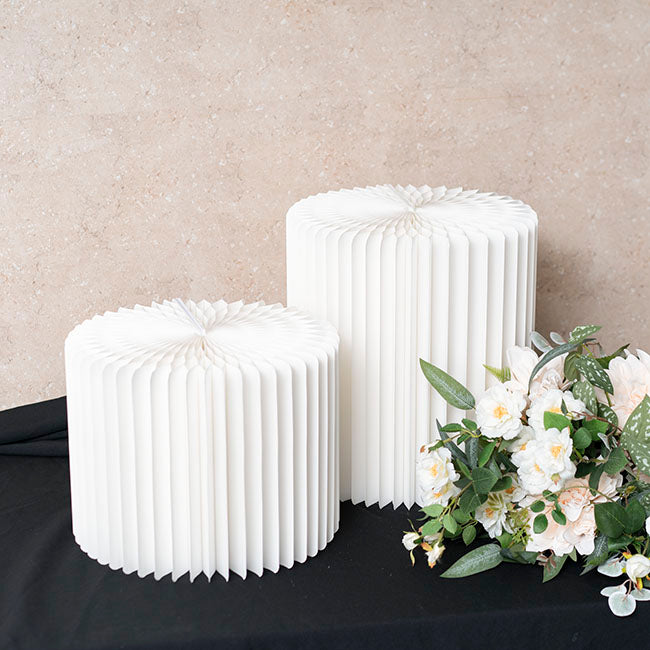 Elite Foldable Paper Riser Set 2 White (31Dx25cmH & 35cmH)