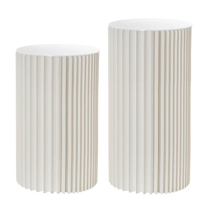 Elite Foldable Paper Plinth Set 2 White (31Dx70cmH & 90cmH)