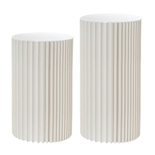 Elite Foldable Paper Plinth Set 2 White (31Dx70cmH & 90cmH)