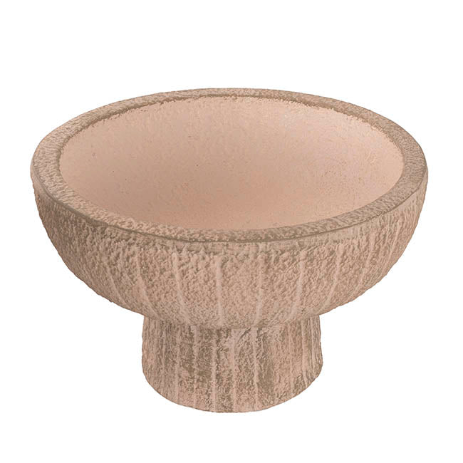 Fibreglass Compote Planter Limestone Nude (39cmDx25cmH)