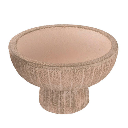 Fibreglass Compote Planter Limestone Nude (39cmDx25cmH)