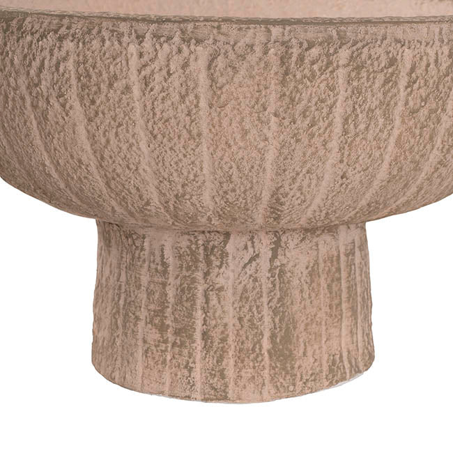 Fibreglass Compote Planter Limestone Nude (39cmDx25cmH)