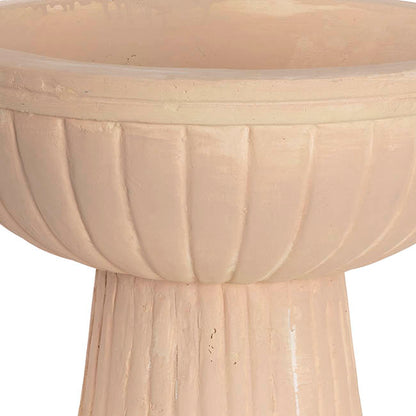 Fibreglass Compote Planter Limestone Mocha Mousse (39x25cmH)