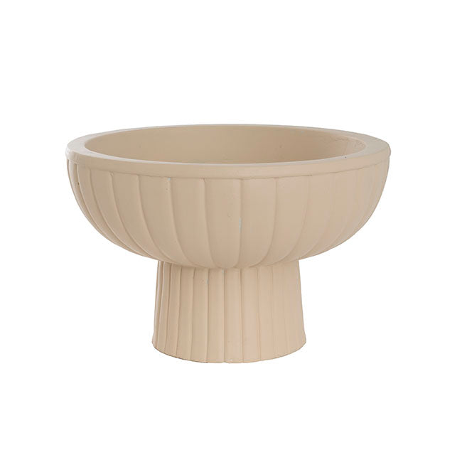 Fibreglass Compote Planter Matte Nude (39cmDx25cmH)