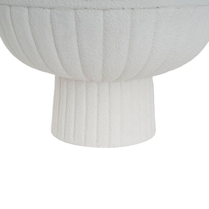 Fibreglass Compote Planter Limestone White (39cmDx25cmH)