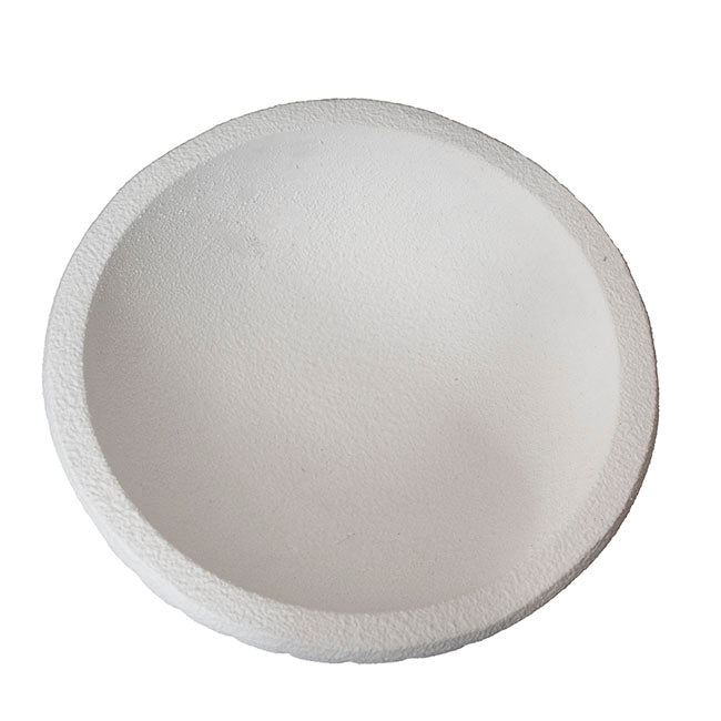 Fibreglass Compote Planter Limestone White (39cmDx25cmH)