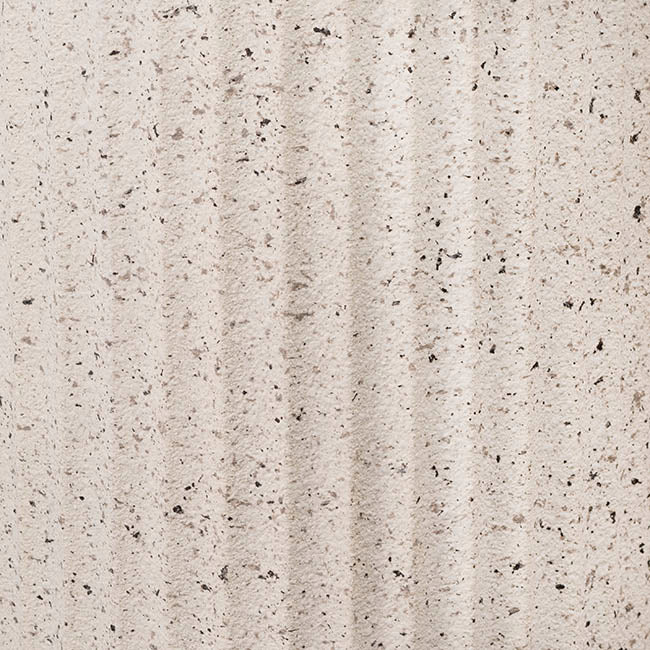 Fibreglass Fluted Round Plinth Dotted Cream (40x70cmH)