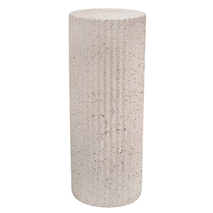 Fibreglass Fluted Round Plinth Dotted Cream (40x100cmH)