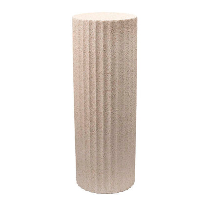 Fibreglass Fluted Round Plinth Limestone Sand (32x90cmH)