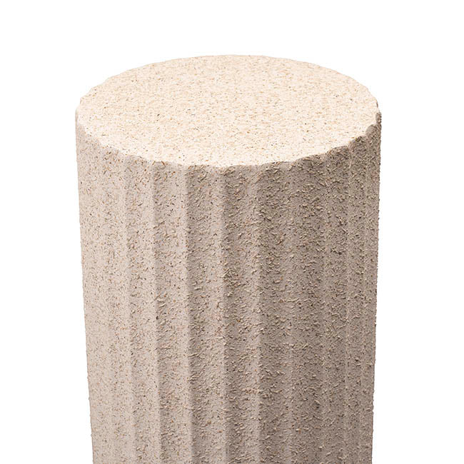 Fibreglass Fluted Round Plinth Limestone Sand (32x90cmH)