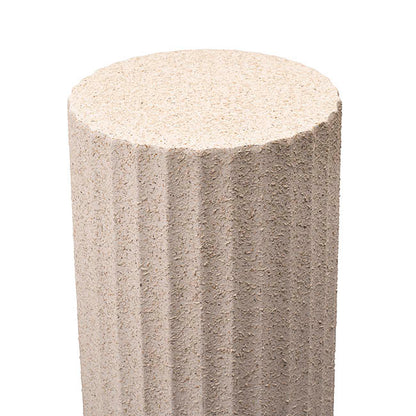 Fibreglass Fluted Round Plinth Limestone Sand (32x90cmH)