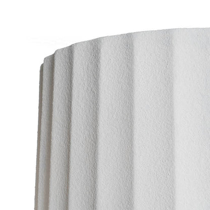 Fibreglass Fluted Round Plinth Limestone White (32x90cmH)