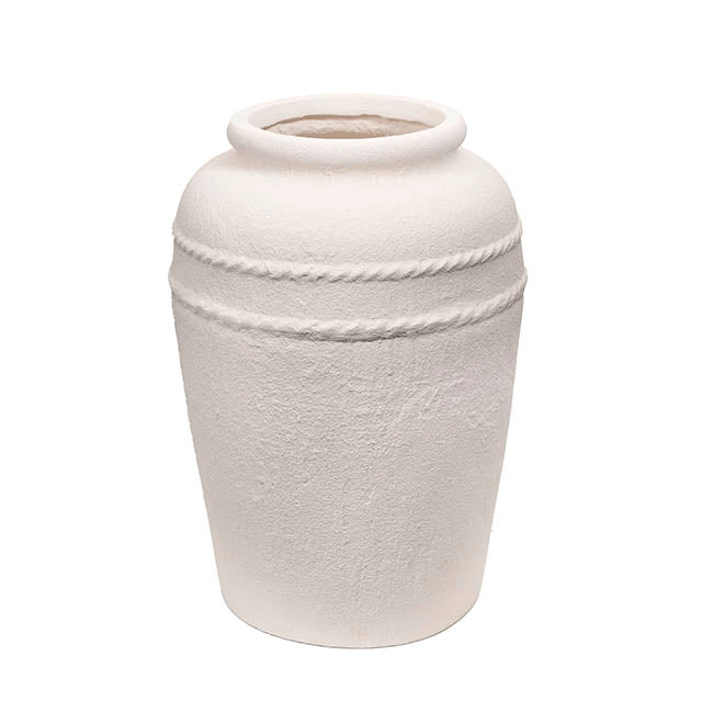 Fibreglass Roman Planter Limestone White (46x65cmH)