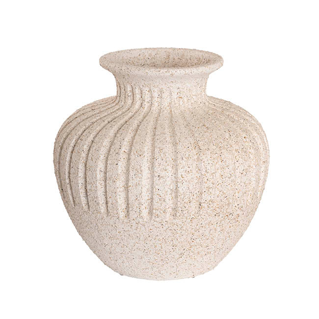 Fibreglass Amelia Vase Limestone Sand (35x34cmH)