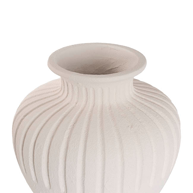 Fibreglass Amelia Vase Limestone White (35x34cmH)