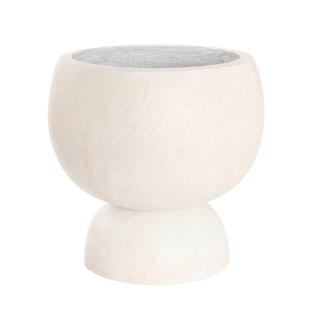 Fibreglass Egg Cup Design Planter Matte White (35x35cmH)