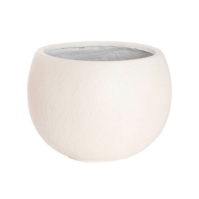 Fibreglass Large Round Planter Matte White (38x28cmH)