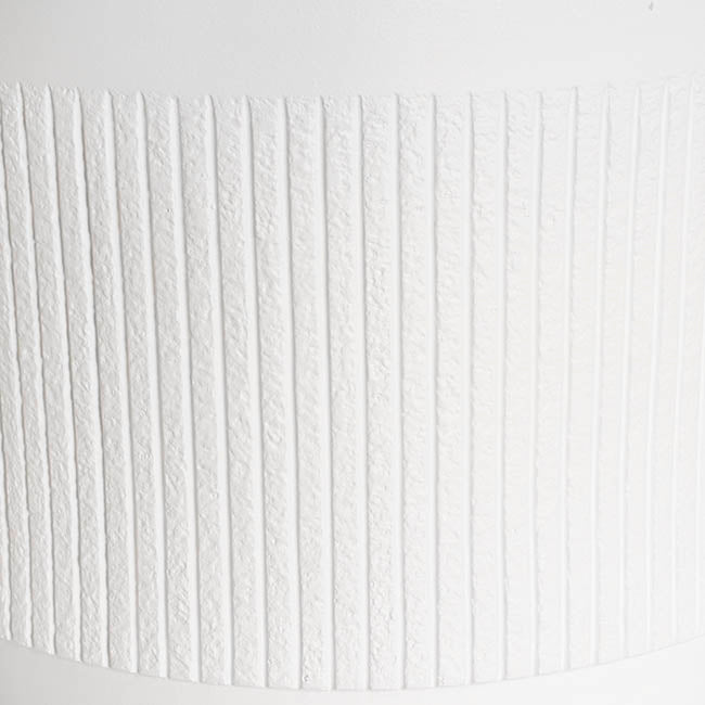 Fibreglass Ribbed Planter Matte White (34x30cmH)