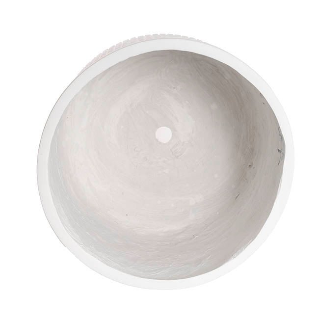 Fibreglass Ribbed Planter Matte White (34x30cmH)