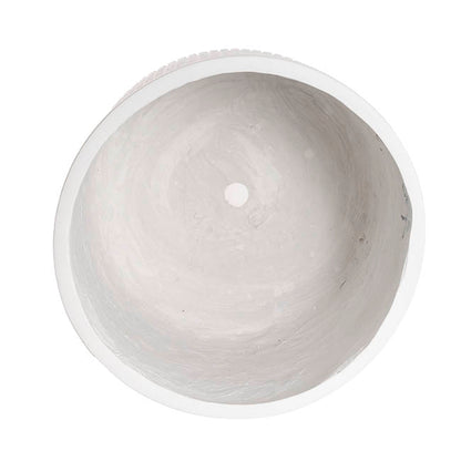Fibreglass Ribbed Planter Matte White (34x30cmH)