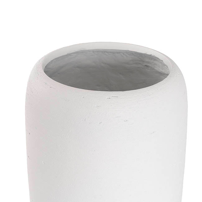Fibreglass Cylinder Planter Matte White (32.5x38cmH)