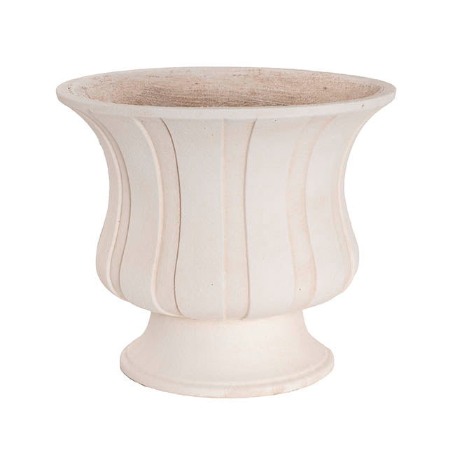 Roman Cement Urn Pot Limestone White (38x32.5cmH)