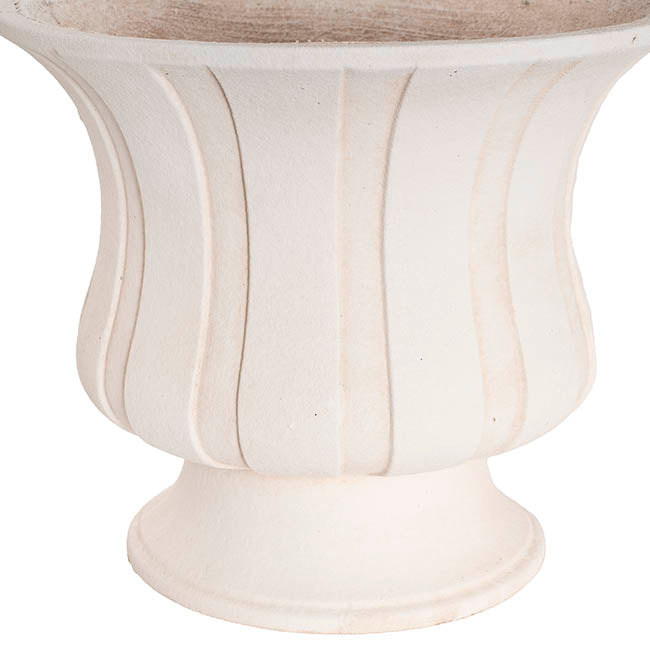 Roman Cement Urn Pot Limestone White (38x32.5cmH)
