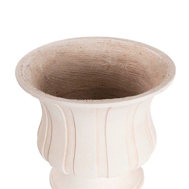 Roman Cement Urn Pot Limestone White (38x32.5cmH)