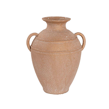 Vintage Roman Resin Vase Rustic Terracotta (26x23x33cmH)
