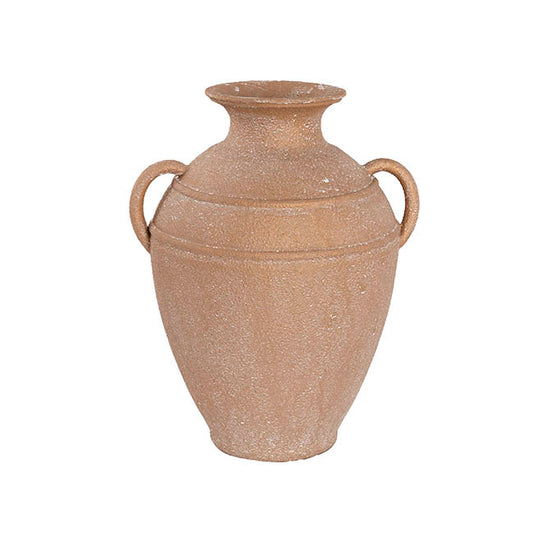 Vintage Roman Resin Vase Rustic Terracotta (26x23x33cmH)