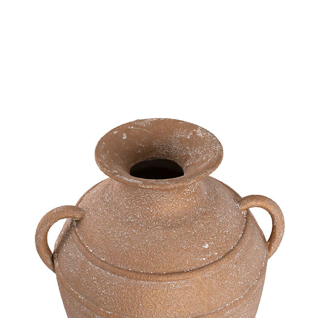 Vintage Roman Resin Vase Rustic Terracotta (26x23x33cmH)