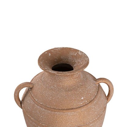 Vintage Roman Resin Vase Rustic Terracotta (26x23x33cmH)