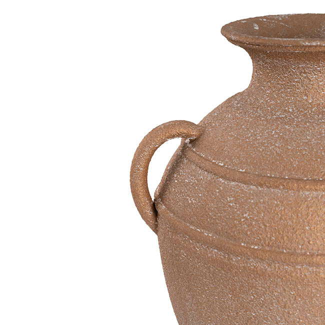 Vintage Roman Resin Vase Rustic Terracotta (26x23x33cmH)