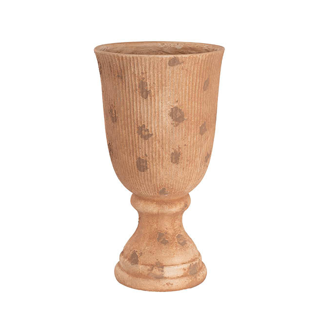 Antique Resin Urn Vase Rustic Brown (25.5x47cmH)