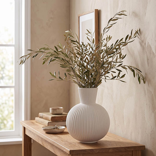 Nordic Resin Vase Matte White (20x28cmH)
