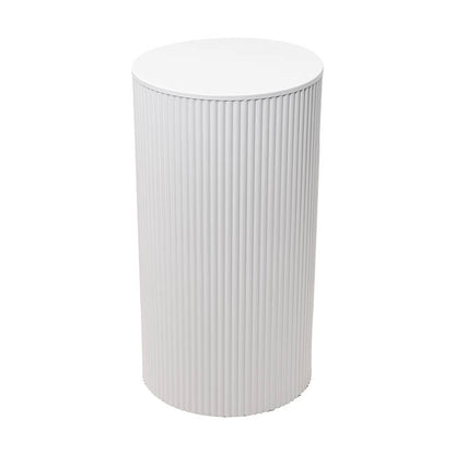 Ripple Plinth Round Metal Set 3 White (45/50/60cmH)