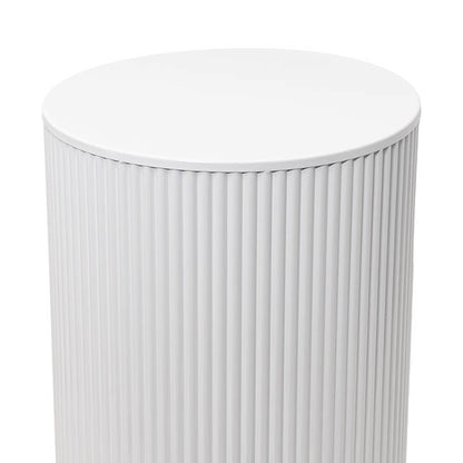 Ripple Plinth Round Metal Set 3 White (45/50/60cmH)