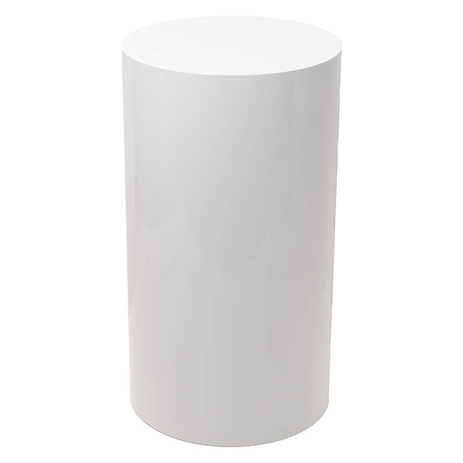 Classic Round Plinth Metal Set 3 White (60/75/90cmH)