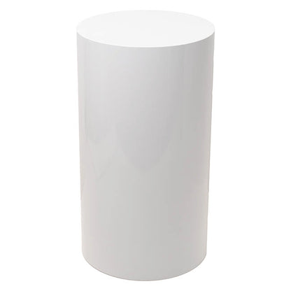 Classic Round Plinth Metal Set 3 White (60/75/90cmH)