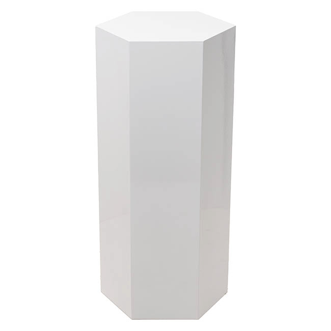 Hexagon Plinth Metal Set 3 White (60/70/85cmH)