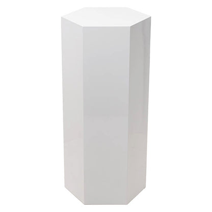 Hexagon Plinth Metal Set 3 White (60/70/85cmH)