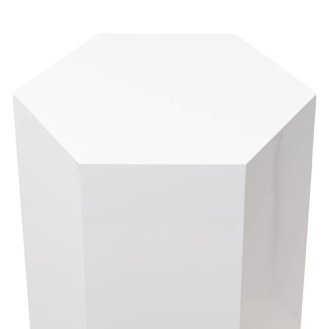 Hexagon Plinth Metal Set 3 White (60/70/85cmH)